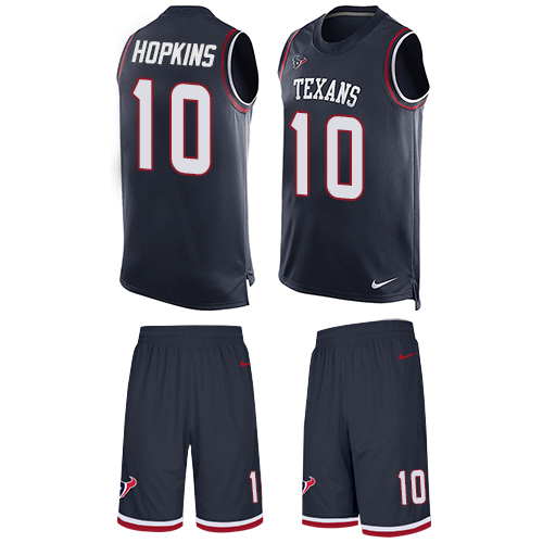 Nike Texans #10 DeAndre Hopkins Navy Blue Team Color Men's Stitched NFL Limited Tank Top Suit Jersey - Click Image to Close